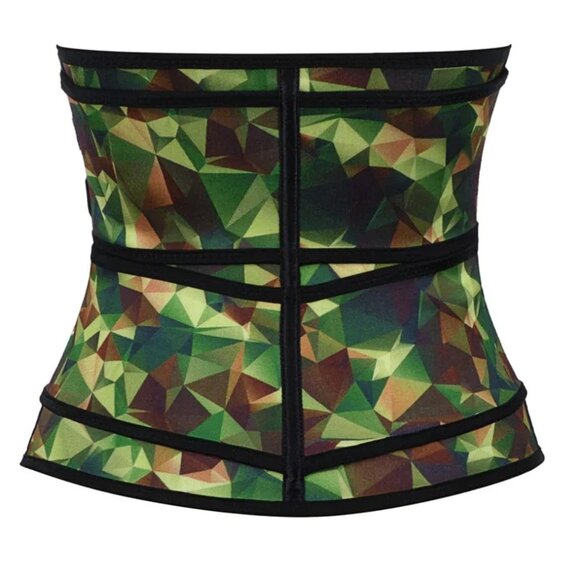 Plus Size Latex Army Camo Print Double Belts High Compression Waist Trainer 3XL - Picture 2 of 8